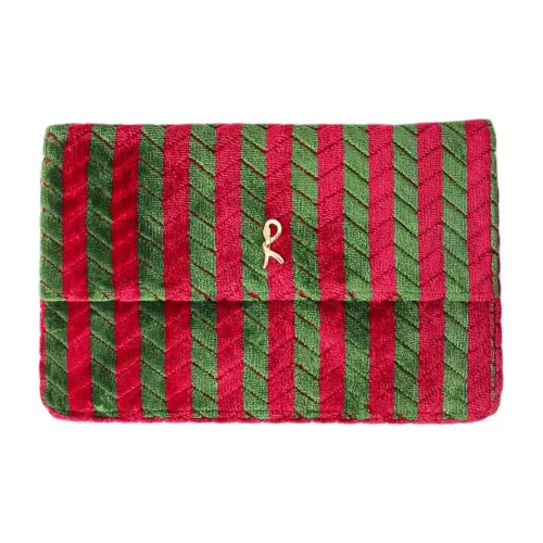 Roberta Di Camerino Вельвет Одно Плечо Клатч Мини Женский Темно-Красный и Оливково-Зеленый