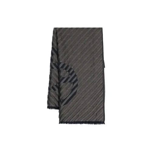 GIORGIO ARMANI Шелковые вязаные шарфы Мужской Серый