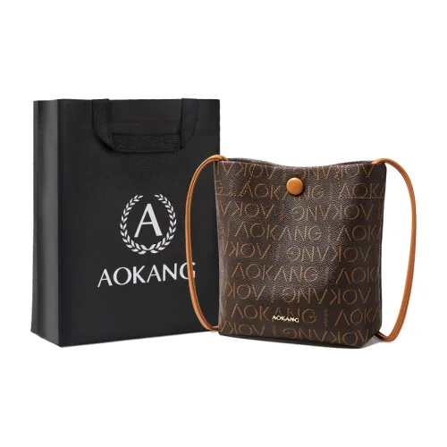 AOKANG Чехол для телефона из ПВХ Сумка-ведро Сумка через плечо Женская Кофейного Экрю цвета