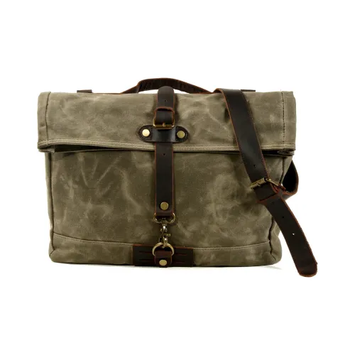 TTaG．baG Водонепроницаемый Масляный воск Холст с Лицевой коровьей кожей Сумка через плечо Сумка на плечо