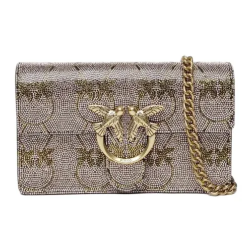 PINKO Сумка через плечо из коровьей кожи маленькая женская серая