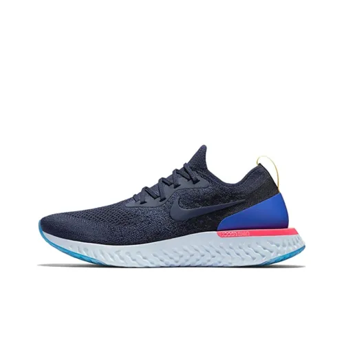 Nike Epic React Flyknit 2 COLLEGE Поддержка Амортизация Низкий Топ Беговые кроссовки Мужской Морской синий
