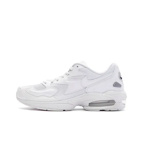 Nike Air Max 2 Светлая Амортизация Износостойкие Низкие Кроссовки для Бега Унисекс Белые