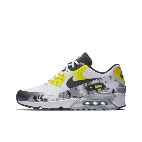 Nike Air Max 90 Low Топ Air Cushion Беговые кроссовки Мужской Белый Серый Желтый