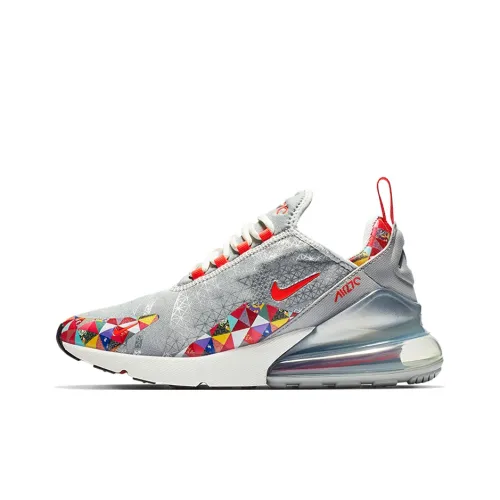 Nike Air Max 270 Low Топ Air Cushion Повседневные Беговые Кроссовки Женские Серебряные