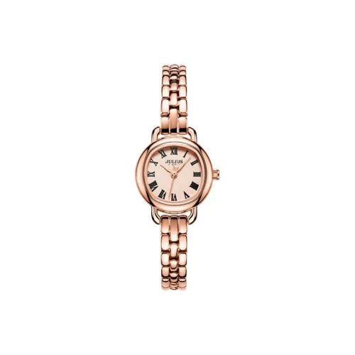 JULIUS JL Кварцевый механизм Часы Женские Золотистый циферблат