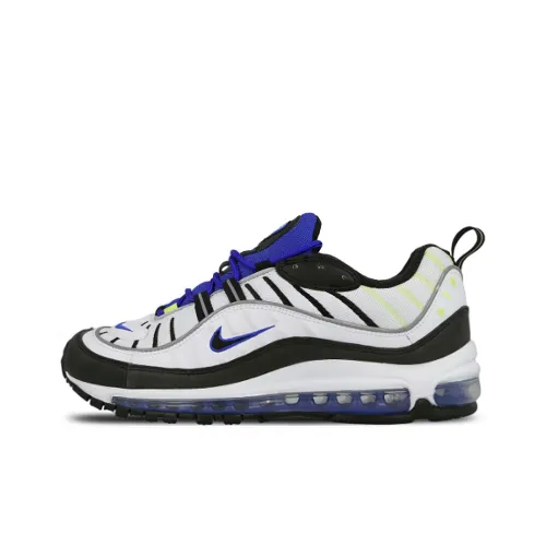 Nike Air Max 98 Low Беговые кроссовки Мужские Белый Черный Синий