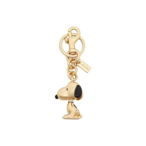 COACH Снупи X PEANUTS Коллаборация Металлическое Покрытие Брелок для Сумки Сумка Мерч Женский Золотой
