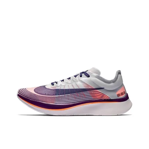 Nike Zoom Fly 1 Low Топ Марафон Беговые кроссовки Унисекс Фиолетовый Оранжевый