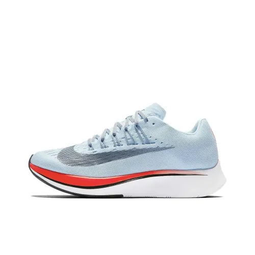 Nike Zoom Fly 1 Нескользящий Легкий Низкий Топ Марафон Беговые кроссовки Женские Синий Красный