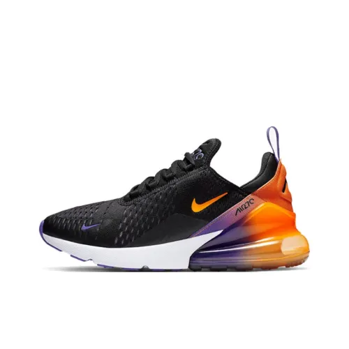 Nike Air Max 270 Амортизация Баланс Низкий Топ Повседневные Беговые кроссовки Унисекс Черный Фиолетовый Оранжевый