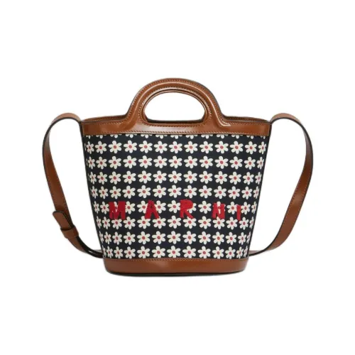 MARNI TROPICALIA Хлопок Холст Ведрообразная Сумка Сумка через плечо Маленькая Женская Красная Белая Черная