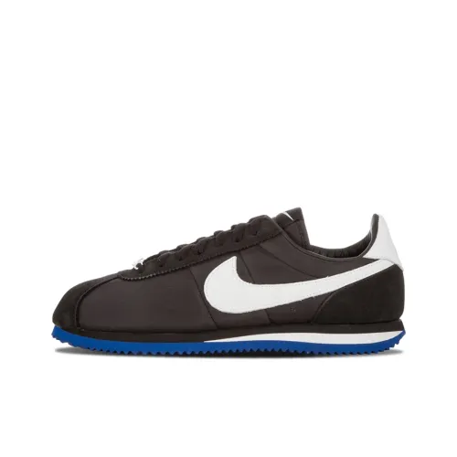 Nike Cortez Shock Absorbers Slip-Resistant Low Top Беговые кроссовки Мужские Черный Белый Синий