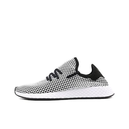 Adidas Originals Deerupt Шок Абсорберы Противоскользящий Низкий Топ Резина Тренировочные Беговые Кроссовки Унисекс Черный Белый