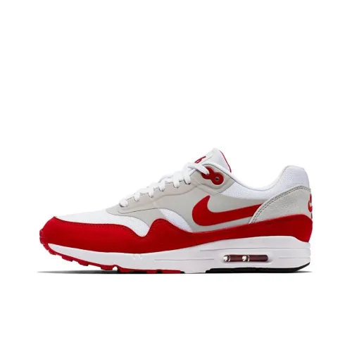 Nike Air Max 1 Low Топ Air Cushion Повседневные Беговые Кроссовки Женские Серый Белый Красный