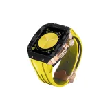 Розовый корпус, желтый ремешок