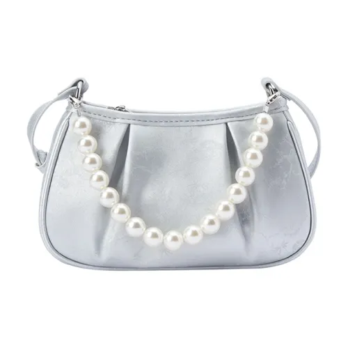 SEM R ПУ (полиуретан) Одно плечо Сумка Маленькая Женская Молочно-белая Дымчато-серая Серебряная