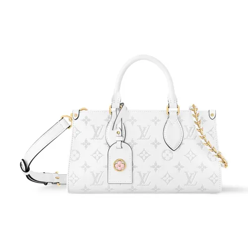 LOUIS VUITTON ONTHEGO EAST WEST Телячья кожа Горизонтальный Тоут Сумка на одно плечо Женская Белая