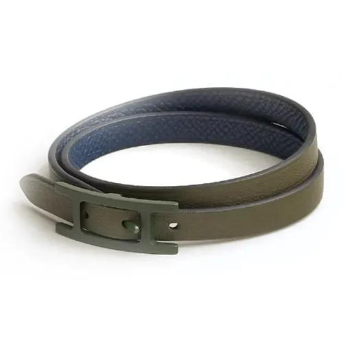 HERMES Телячья кожа Наручные повязки Мужской Зеленый