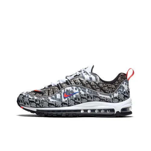 Nike Air Max 98 Дышащий и Легкий Низкий Топ Повседневные Беговые Кроссовки Унисекс Серый