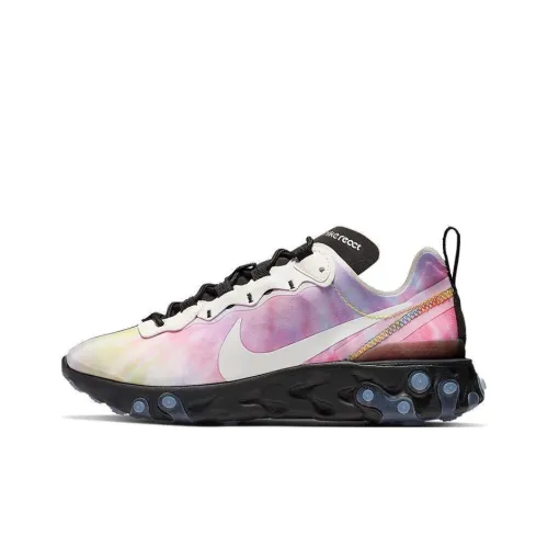 Nike React Element 55 Амортизаторы Slip-resistant Низкий топ Повседневные беговые кроссовки Женские Розовый Tie Dye