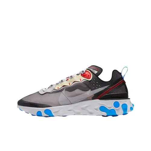 Nike React Element 87 Non Slip Легкий Низкий Топ Беговые кроссовки Унисекс Темно-серый