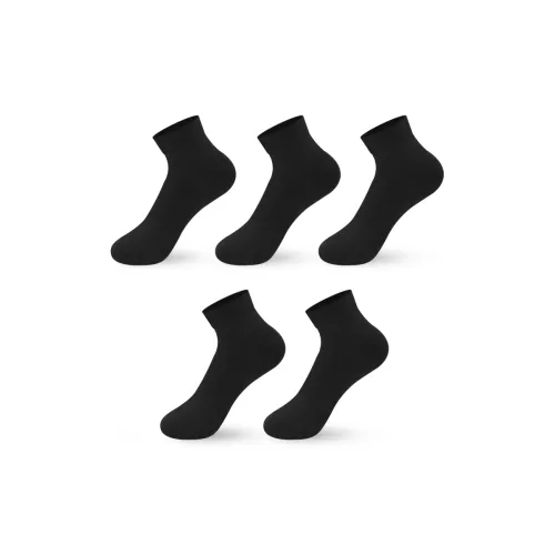 INVISIBLE Черный 5 пар Мужские носки MID до икры
