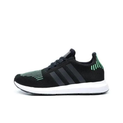 Adidas Swift Run Нескользящий Легкий Низкий Топ Марафон Беговые кроссовки Унисекс Черный Белый