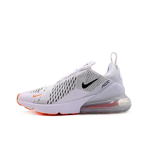 Nike Air Max 270 Амортизация Баланс Низкий Топ Беговые кроссовки Мужские Белый Оранжевый