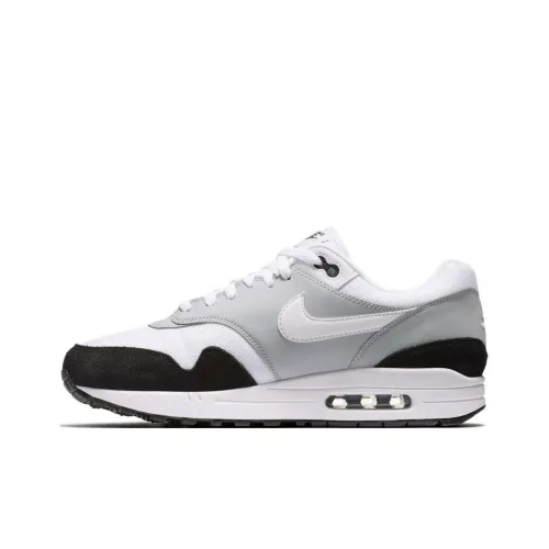 Nike Air Max 1 Low Топ Марафон Беговые кроссовки Мужской Серый Белый Черный