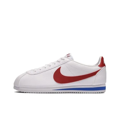 Nike Classic Cortez Slip-Resistant Дышащий Легкий Низкий Топ Повседневный Городской Коммутирующий Беговые кроссовки Унисекс Белый Красный