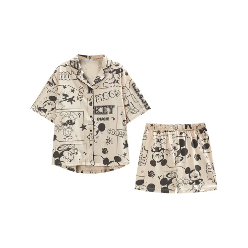 GUKOO x Disney Совместный Mickey Series Пижамный комплект Женские Светлый хаки