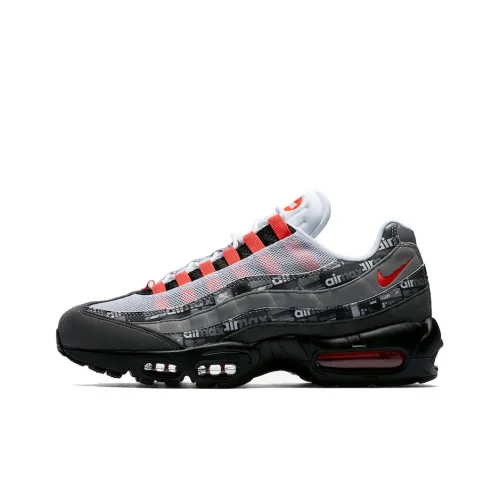 Atmos x Nike Air Max 95 Амортизация Покрытие Низкие Кроссовки для Бега Унисекс Черный Белый Красный