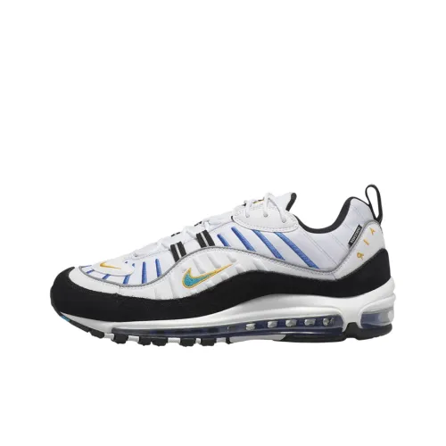 Nike Air Max 98 Low Беговые кроссовки Мужские Черные Белые и Синие