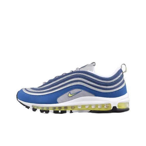 Nike Air Max 97 Low Топ Марафон Беговые кроссовки Унисекс Синий Желтый Выпуск 2017 года
