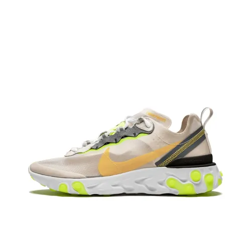 Nike React Element 87 Амортизаторы Slip-resistant Низкий топ Повседневные беговые кроссовки Унисекс Оранжевый Зеленый