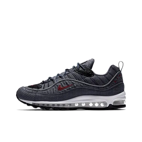 Nike Air Max 98 Low Топ Марафон Беговые кроссовки Унисекс Джинсовый синий