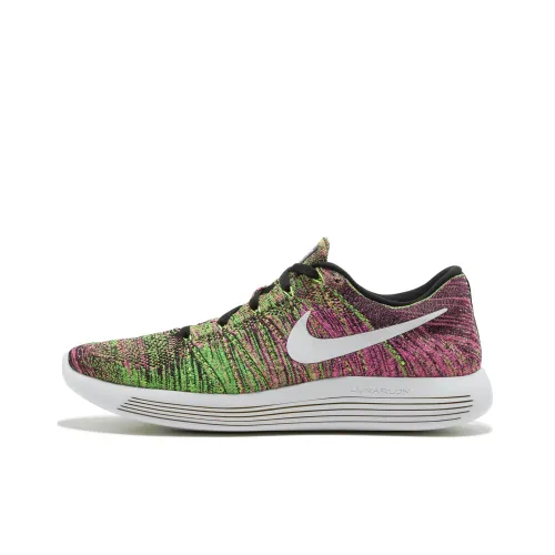 nike LunarEpic Flyknit Slip Resistant Abrasion Resistant Легкий Низкий Топ Беговые кроссовки Мужские Белые Зеленые