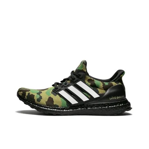 A BATHING APE x Adidas ULT Амортизация Поддержка Низкий Топ Беговые кроссовки Мужской Камуфляж Зеленый