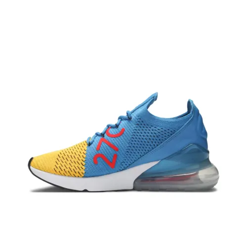 Nike Air Max 270 Low Топ Air Cushion Марафон Беговые кроссовки Мужской Синий Желтый