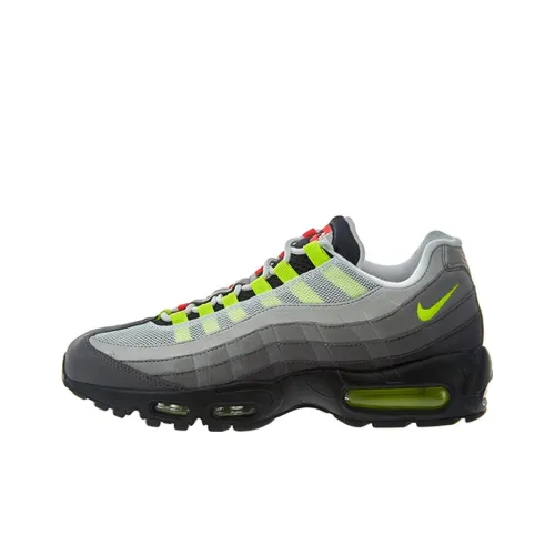 Nike Air Max 95 Амортизация Низкий Топ Беговые Кроссовки Мужские Черный Зеленый