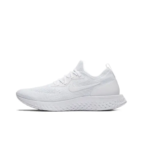 Nike Epic React Flyknit 1 True White Амортизирующие низкие беговые кроссовки с противоскользящим эффектом мужские чисто белый