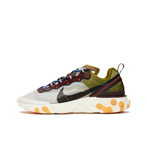 Nike React Element 87 Амортизирующие шоки противоскользящие низкий топ кроссовки для бега на марафон унисекс зеленый