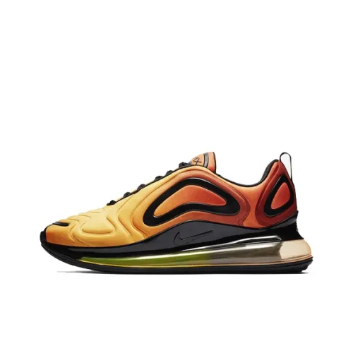 Nike Air Max 720 Амортизация Поддержка Низкий Топ Air Cushion Марафон Беговые кроссовки Унисекс Красный Желтый