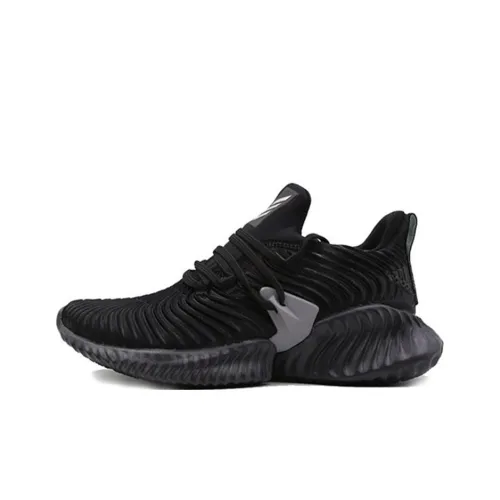 Adidas Alphabounce Instinct Амортизаторы Shock противоскользящие устойчивые к истиранию низкий топ беговые кроссовки женские черные