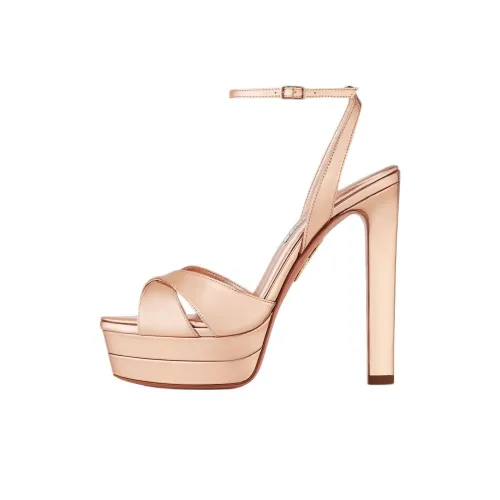 AQUAZZURA Divine Plateau One Strap Sandals 13cm Women's Rose Gold AQUAZZURA Divine Plateau One Ремень Сандалии 13см Женские Розовое Золото