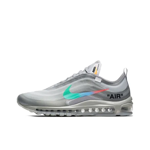 OFF Белый x Nike Air Max 97 Low Топ Air Cushion Повседневные Беговые кроссовки Унисекс Серый Зеленый