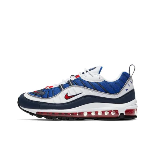 Nike Air Max 98 Low Топ Повседневные Беговые Кроссовки Мужские Белые Синие Красные