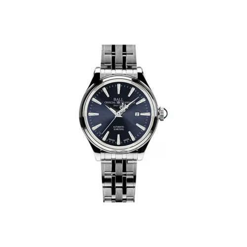 Шар Автоматический Механический Механизм Женские Часы 30,2 мм Синий Циферблат Корпус из Нержавеющей Стали Ремешок из Нержавеющей Стали