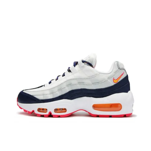 Nike Air Max 95 Амортизация Поддержка Низкий Топ Воздушная Подушка Повседневные Беговые Кроссовки Женские Белые Синие